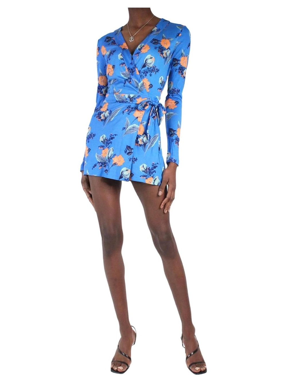 DIANE VON FURSTENBERG Floral Wrap Romper